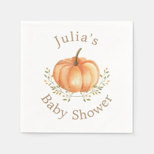 Boho Pumpkin Fall Autumn Foliage Baby Shower Napkin
