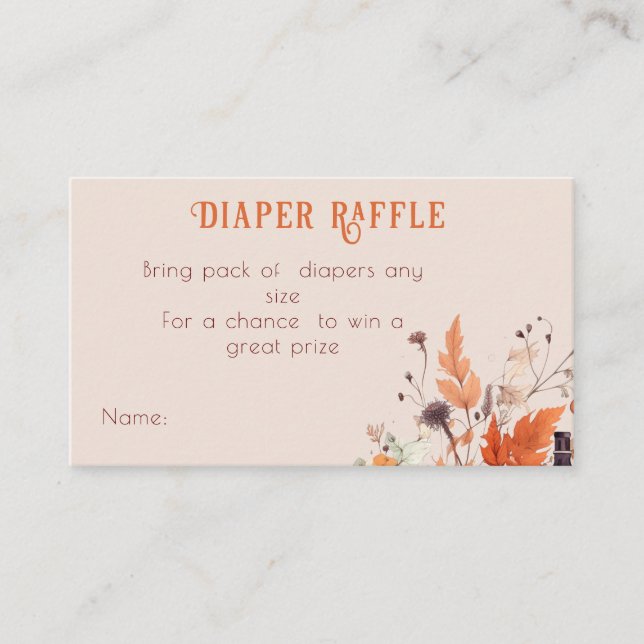 Boho pumpkin fall Baby shower  Enclosure Card (Front)