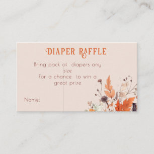 Boho pumpkin fall Baby shower Enclosure Card