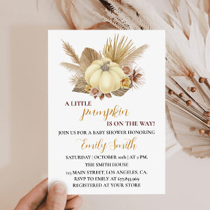 Boho Pumpkin Fall Baby Shower Invitation