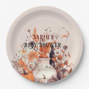 Boho pumpkin fall Baby shower  Paper Plate