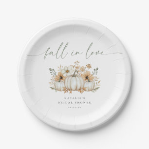 Boho Pumpkin Fall in Love Bridal Shower Paper Plate
