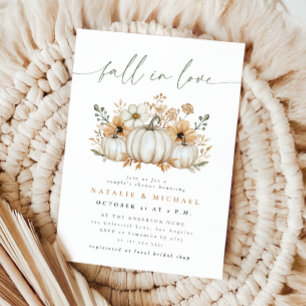 Boho Pumpkin Fall in Love Couple's Shower Invitation