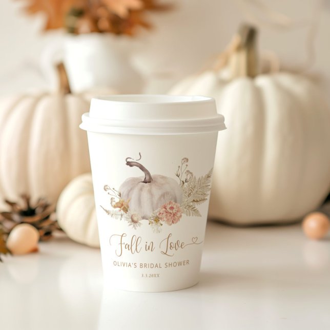 Boho pumpkin fall in love paper cups (Creator Uploaded)