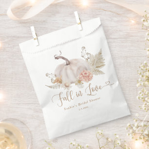 Boho pumpkin fall in love take a treat favour bag
