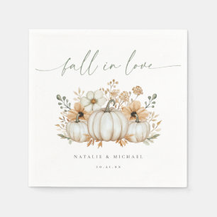 Boho Pumpkin Fall in Love Wedding Napkin