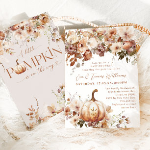 Boho Pumpkin Fall Rustic Chic Baby Shower Invitation