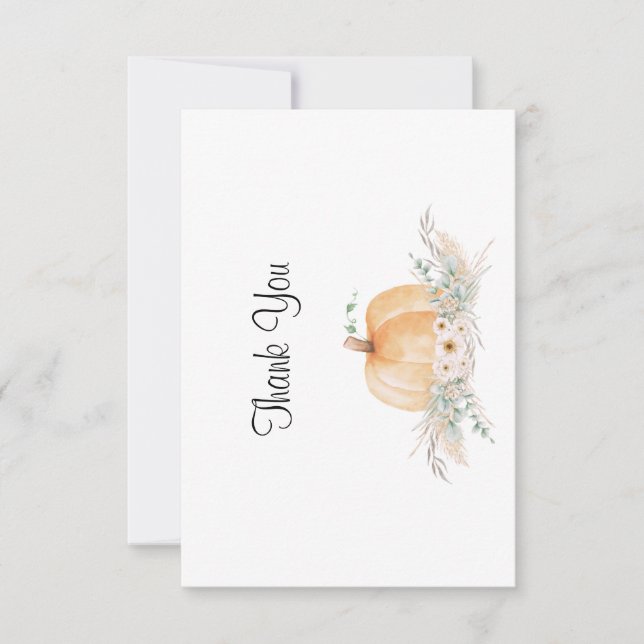 Boho Pumpkin Thank You Card Neutral (Front)