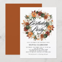 Boho Pumpkins Wreath Autumn Birthday Party