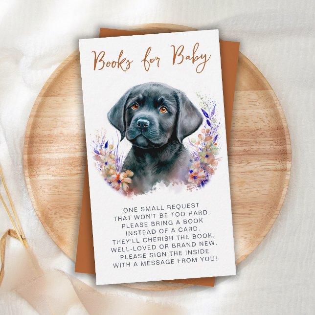 Boho Puppy Dog Terracotta Baby Shower Book Request Enclosure Card (Creator Uploaded)