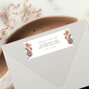 Boho Purple and Peach Garden Return Address Label