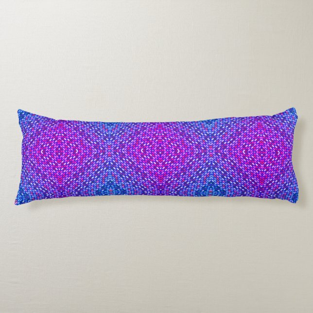 Boho Purple Blue Green Reversible Body Pillow (Front)