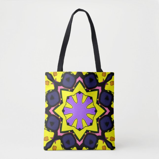 Boho purple, blue, pink design. Make a Statement Tote Bag (Front)