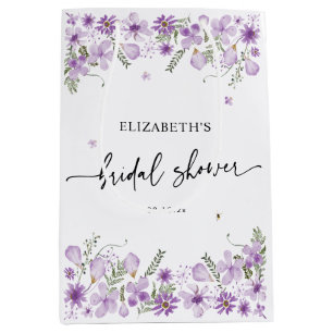 Boho Purple Bridal Shower Medium Gift Bag