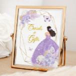 Boho Purple Butterfly Quinceañera Cards and Gifts Poster<br><div class="desc">Boho Purple Butterfly Quinceañera Cards and Gifts Sign</div>