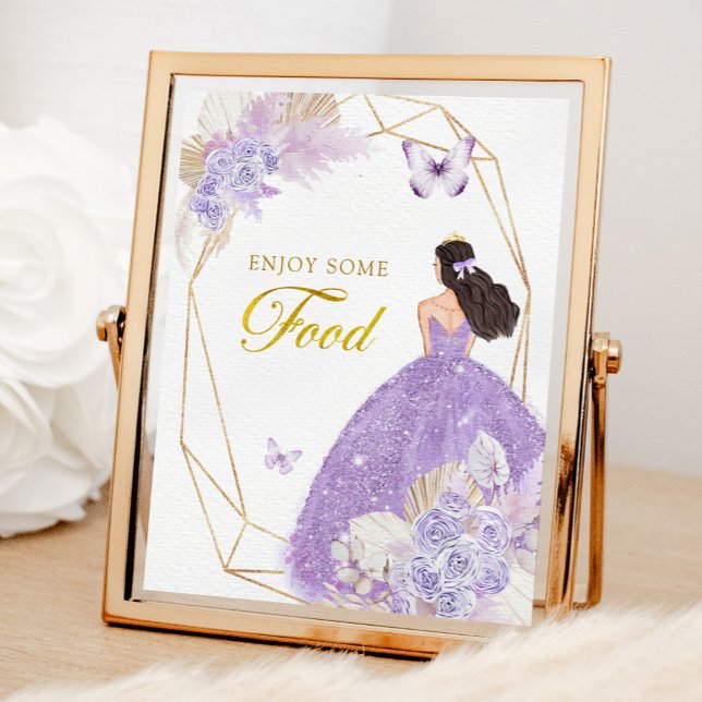 Boho Purple Butterfly Quinceañera Food Poster (Creator Uploaded)