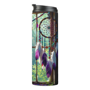 Boho Purple Dreamcatcher in Window Thermal Tumbler