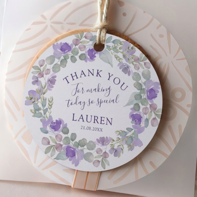 Boho Purple Floral Favour Tags (Creator Uploaded)