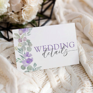 Boho Purple Floral Watercolor Wedding RSVP