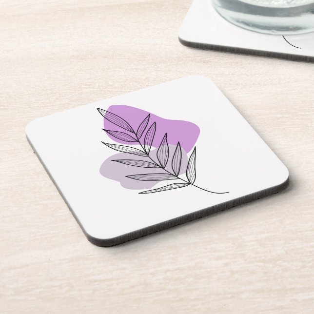 Boho purple flower coaster (Left Side)