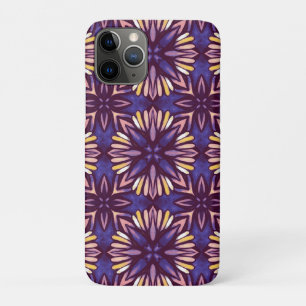 Boho Purple Flower Pattern - Dark Floral Aesthetic Case-Mate iPhone Case
