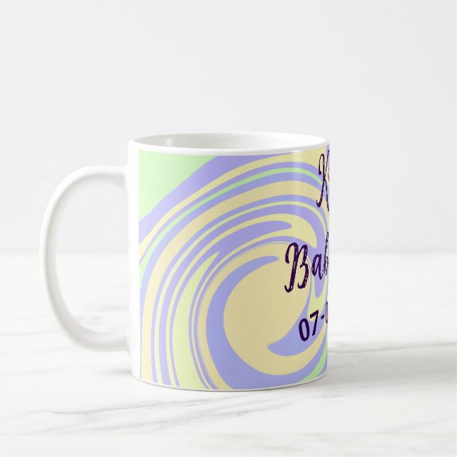 Boho purple green baby shower marble rustic modern coffee mug (Left)