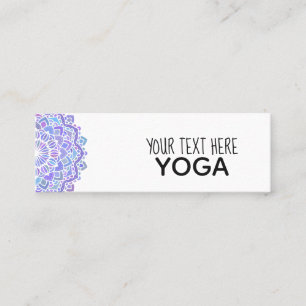 Boho Purple Mandala Yoga Mini Business Card