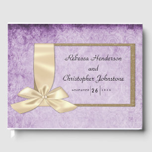 Boho Purple Rustic Wedding Guest Book