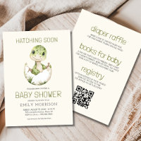 Boho QR Code Dinosaur Hatching Soon Baby Shower