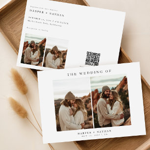 Boho QR Code Photo Wedding Invitation
