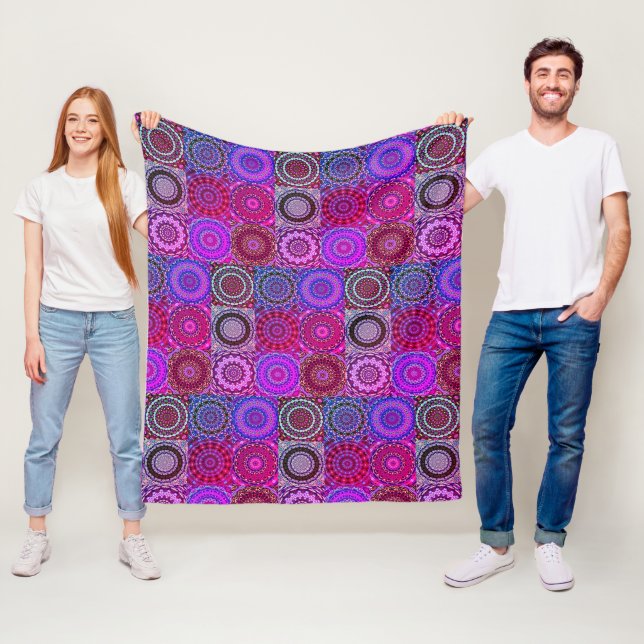 Boho Quilt Blanket - Purple (In Situ)