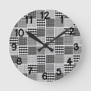 Boho Quilt Round Clock