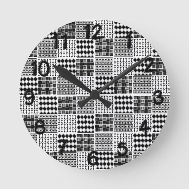 Boho Quilt Round Clock (Front)