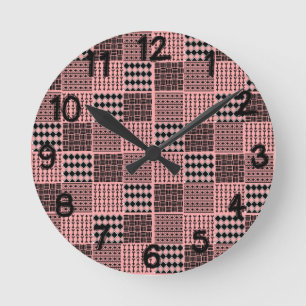 Boho Quilt Round Clock