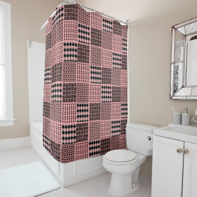 Boho Quilt Shower Curtain (In Situ)