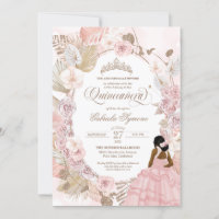 Boho Quinceanera Pink Roses Dried Floral Orchid 