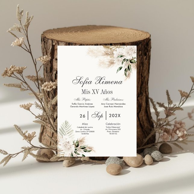 Boho Quinceanera Spanish  Invitation (Creator Uploaded)