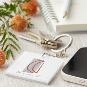Boho Quote Follow Your Own Path Abstract Lines Key Ring