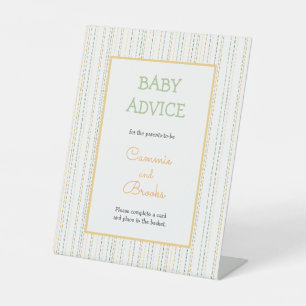 Boho Rain Sprinkles baby advice table sign