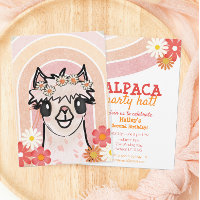 Boho Rainbow Alpaca Birthday