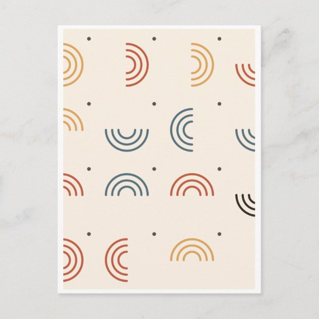Boho Rainbow Arches Seamless Pattern Postcard (Front)