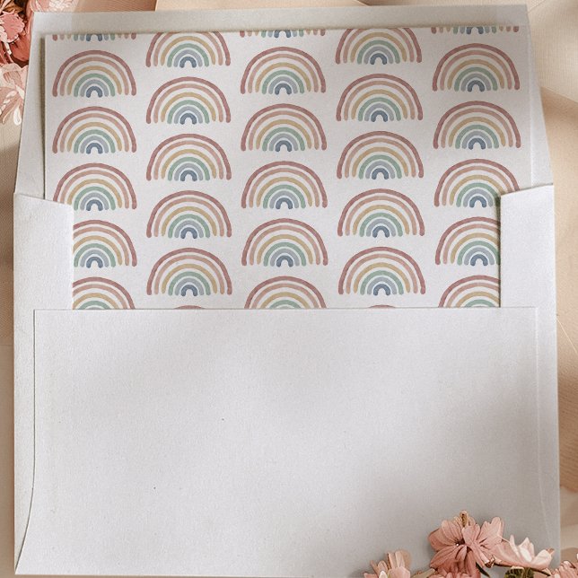 Boho Rainbow Baby Envelope (Boho Rainbow Baby Shower Envelope by Painted Paperie
)