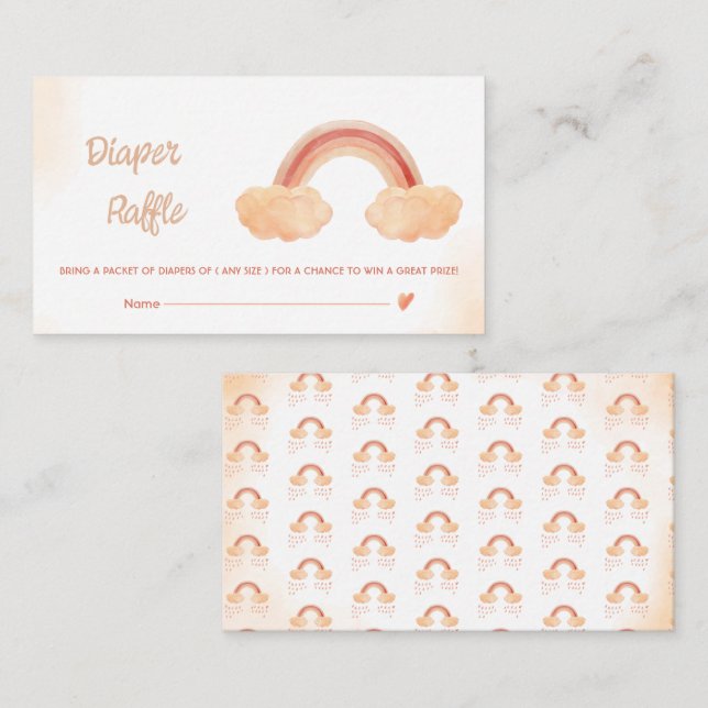 Boho rainbow baby shawer Diaper Enclosure Card (Front/Back)