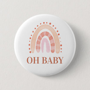 Boho Rainbow Baby Shower    6 Cm Round Badge