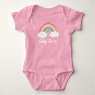 Boho Rainbow Baby Shower Baby Sister Baby Bodysuit