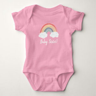 Boho Rainbow Baby Shower Baby Sister Bodysuit