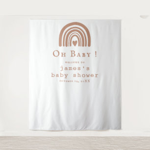 Boho Rainbow Baby Shower Backdrop Tapestry