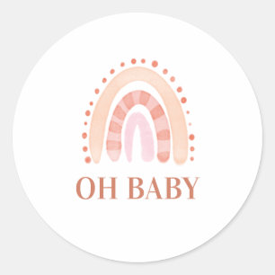 Boho Rainbow Baby Shower  Classic Round Sticker
