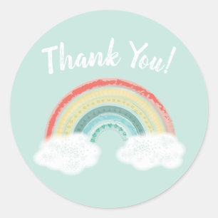 Boho Rainbow Baby Shower Classic Round Sticker