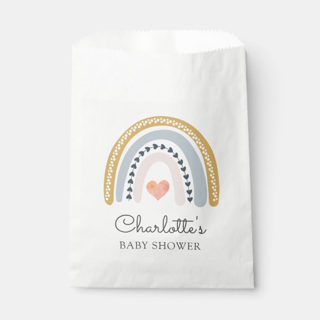 Boho Rainbow Baby Shower  Favour Bags (Front)